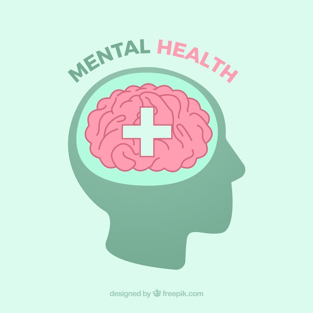 Mental health composition with flat design