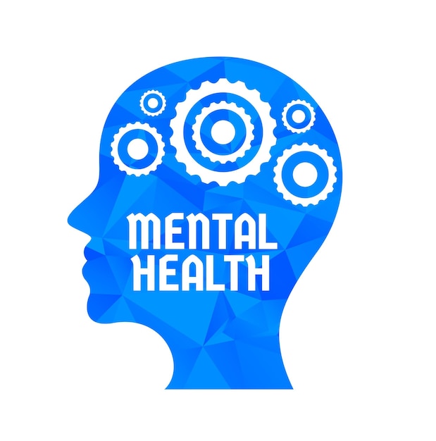 Free Vector mental health illness concept background with human head design