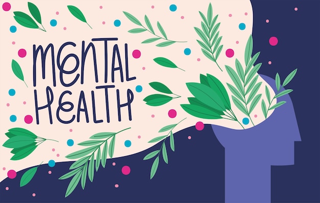 Free Vector mental health illustration with plants