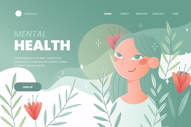 Mental health landing page template