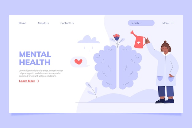 Mental health landing page template