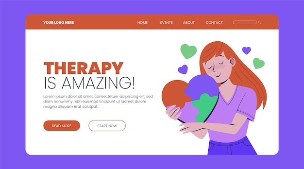 Mental health landing page template