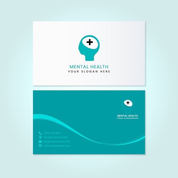 Mental health psychiatrist name card mockup vector