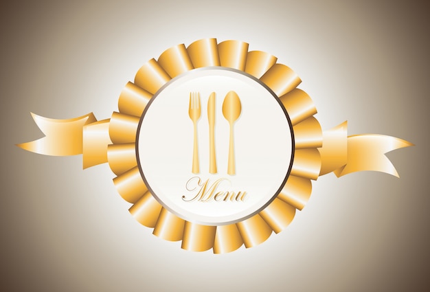 Free Vector menu over beige  background