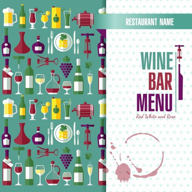 Menu template about wine