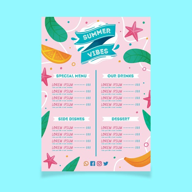 Menu template concept