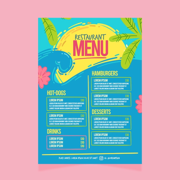 Menu template concept