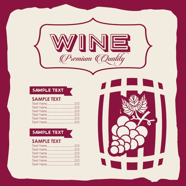 Free vector menu wine template