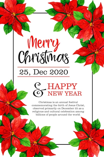 Merry Christmas 25 December Poster Design