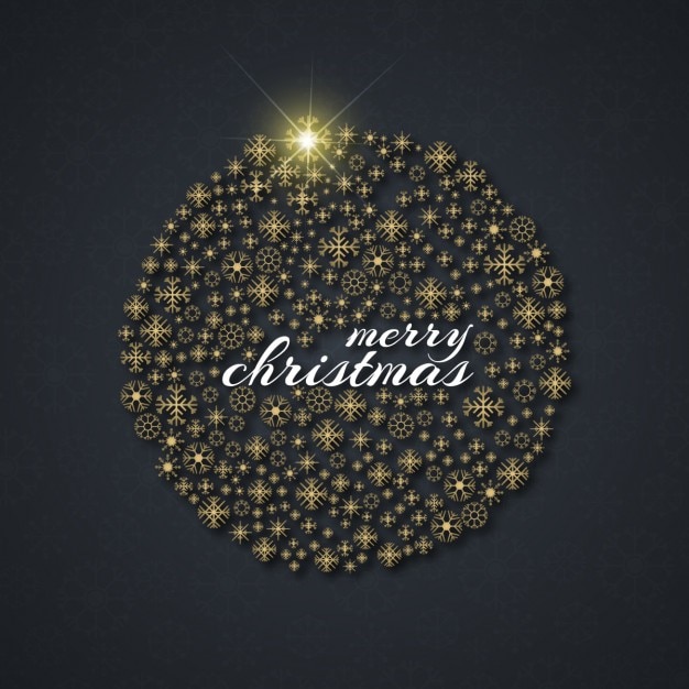 Free vector merry christmas background with ball made of snowflakes