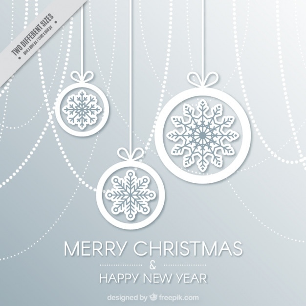 Free Vector merry christmas background with white balls