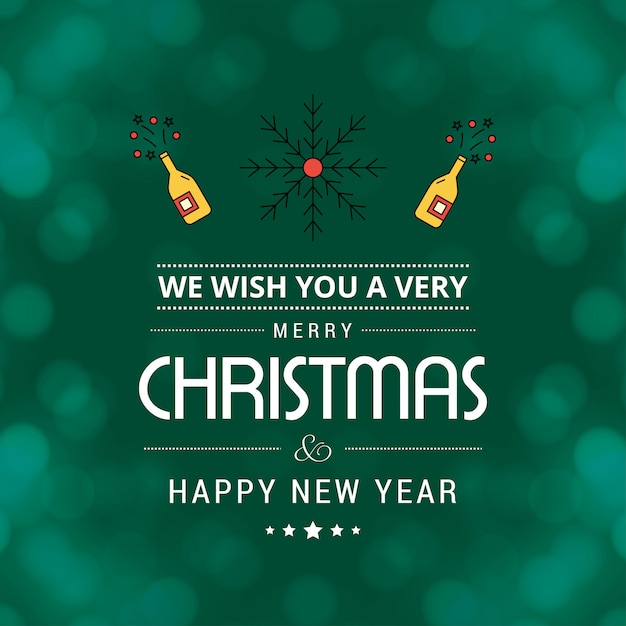 Merry Christmas card with creative design and light background