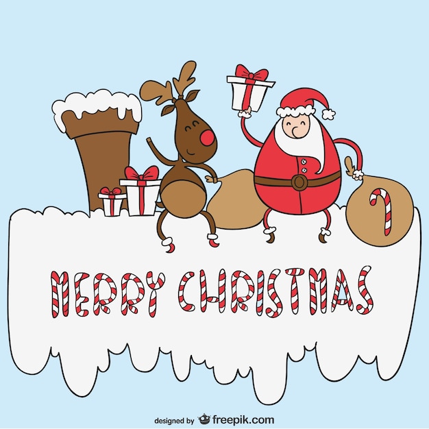 Free Vector merry christmas cartoon vector