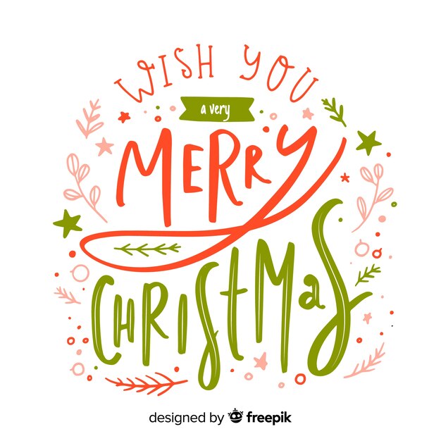 Merry christmas concept with lettering