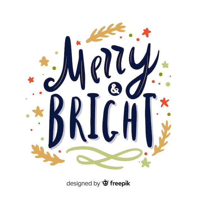 Merry christmas concept with lettering