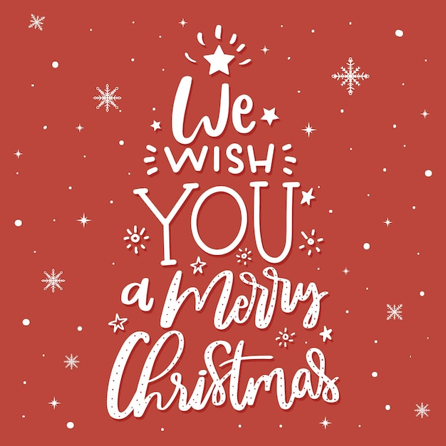 Merry christmas concept with lettering