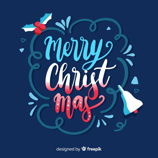 Merry christmas concept with lettering