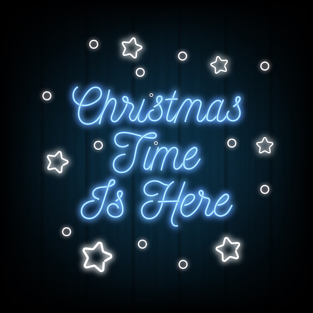 Merry christmas concept with neon design