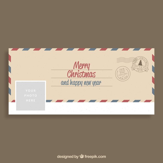 Merry christmas congratulations on an envelope