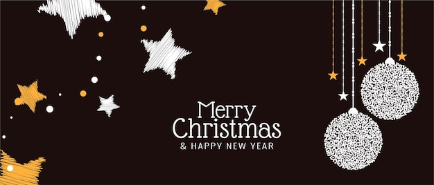 Free Vector merry christmas decorative festive banner design 