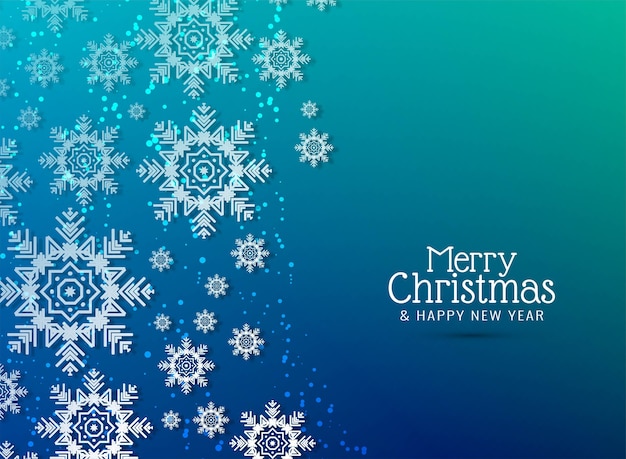 Merry Christmas decorative snowflakes falling background