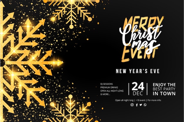 Free Vector merry christmas event poster template