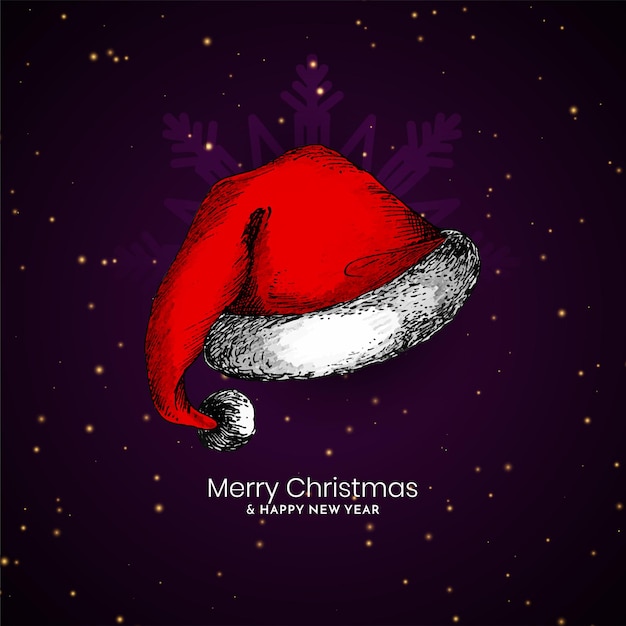 Free Vector merry christmas festival background with santa cap design