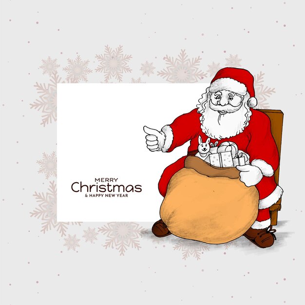 Merry Christmas festival background with santa claus design