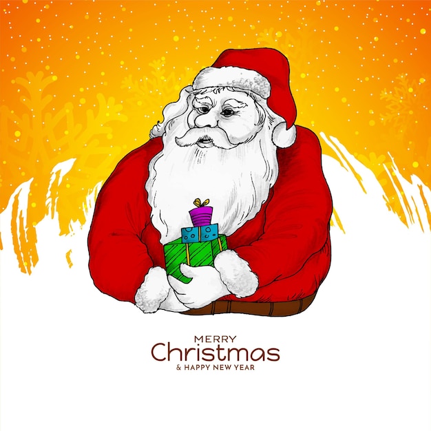 Free Vector merry christmas festival background with santa claus design