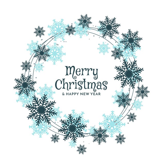 Merry Christmas festival beautiful circular frame background vector