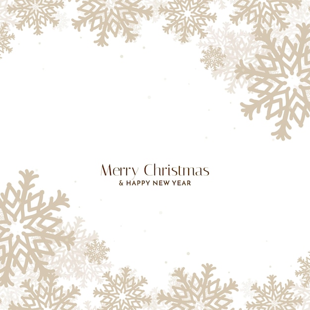 Merry Christmas festival beautiful snowflakes background design vector