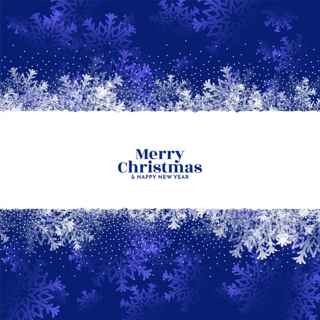 Merry Christmas festival blue background with snowflakes vector