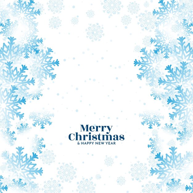 Merry Christmas festival blue snowflakes background design vector