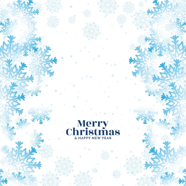 Merry Christmas festival blue snowflakes background design vector