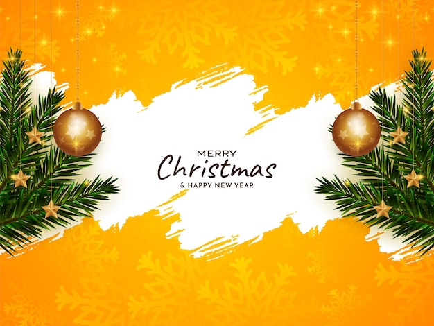 Merry Christmas festival bright yellow background design