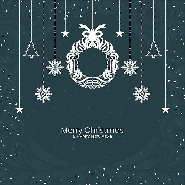 Free vector merry christmas festival celebration greeting background design vector