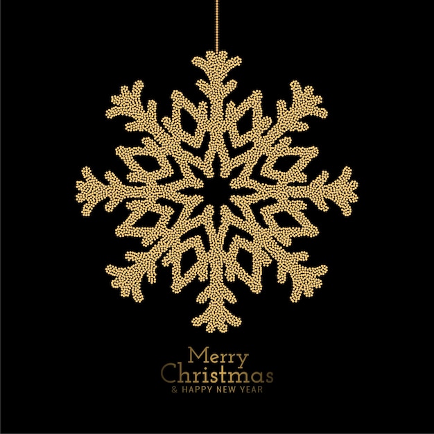 Merry Christmas festival dotted snowflakes background vector