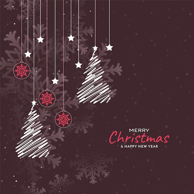 Free Vector merry christmas festival elegant minimal background design