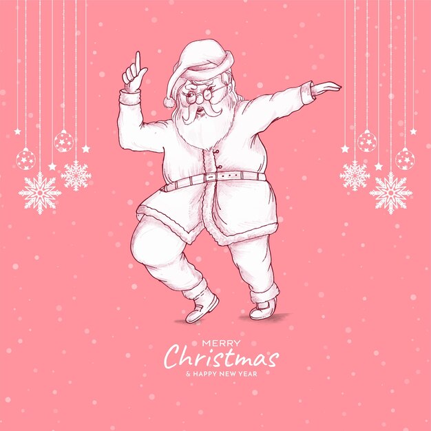 Free Vector merry christmas festival greeting background with santa claus