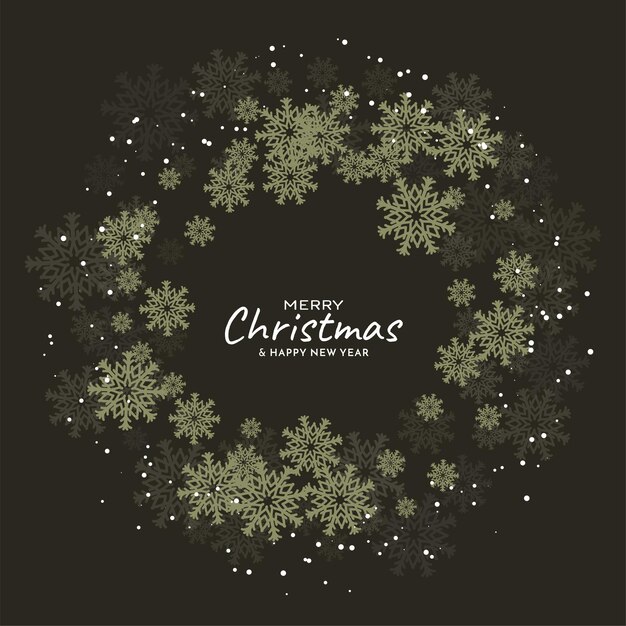 Merry Christmas festival greeting snowflakes background design vector