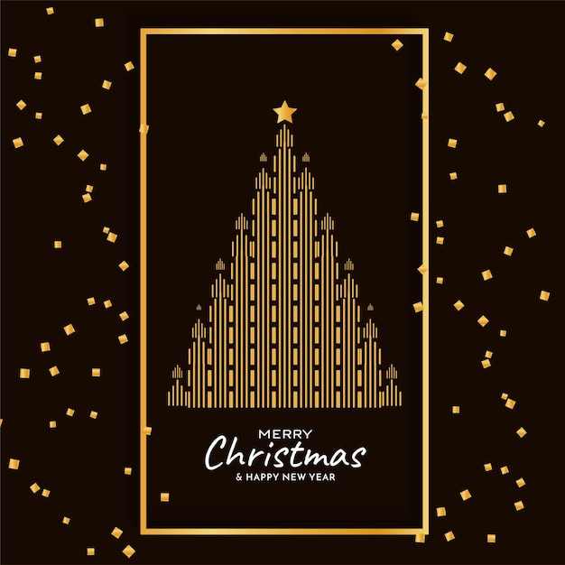 Free Vector merry christmas festival modern tree background design vector