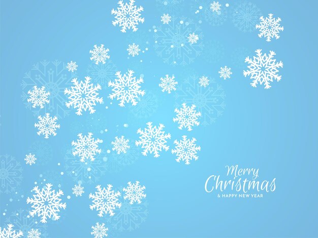 Merry Christmas festival soft blue background with snowflakes vector