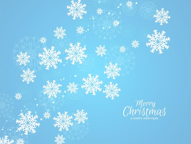 Merry Christmas festival soft blue background with snowflakes vector