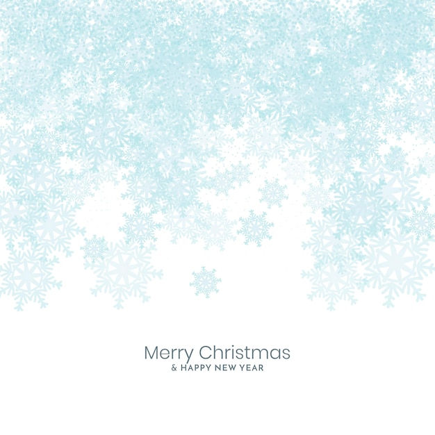 Merry Christmas festival soft blue snowflakes background design vector