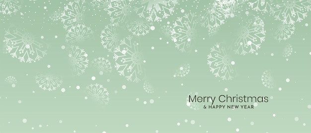 Merry Christmas festival soft green banner design vector