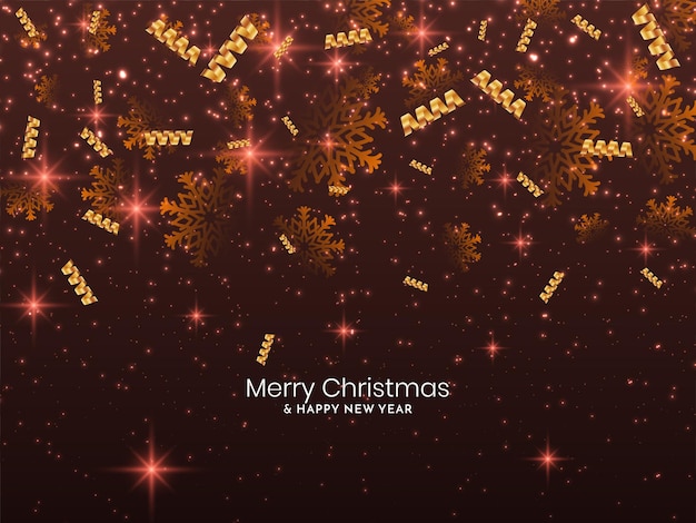 Merry Christmas festival sparkling confetti background design vector