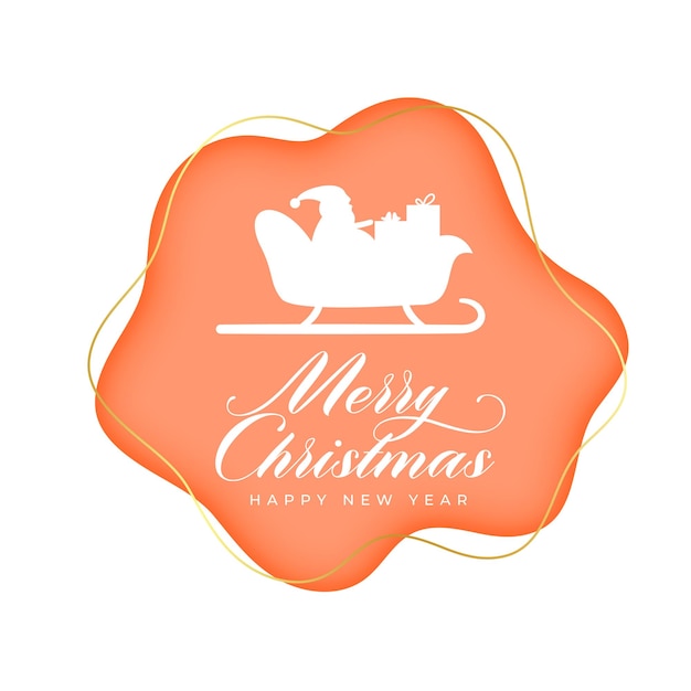 Free Vector merry christmas festive background with santa claus sleigh design vector