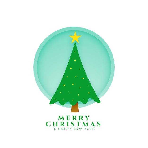 Free Vector merry christmas festive greeting background with xmas tree vector