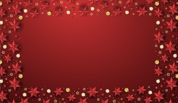 Merry Christmas Frame Background Red