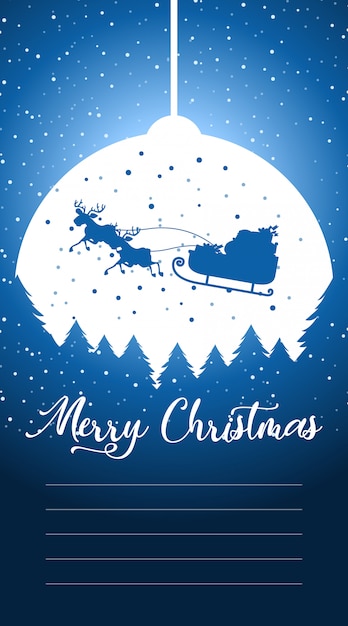 Free vector merry christmas greeting card or letter to santa with text template